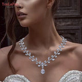 YouLaPan HN03 Marquise Rhinestone Necklace Bridal Chorker Chain Wedding Pendant