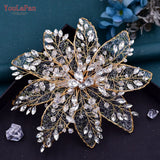 Wedding Floral Hair Clip Big Flower Headpieces Bridal Tiara Side Hairpin