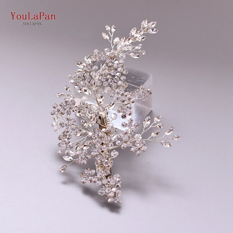 Crystal Bridal Headpiece Floral Wedding Hair Vine Clip