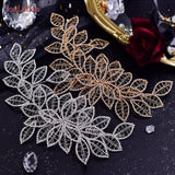Bridal Headband Leaf Shape Headpiece Wedding Hair Accessories Rhinestone Tiara