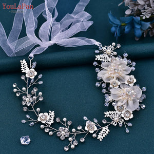 Bride Headpiece Organza Flower Hair Accessories