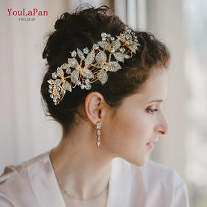 HP301 Crystal Rhinestones Headpiece Tiara Comb for Women