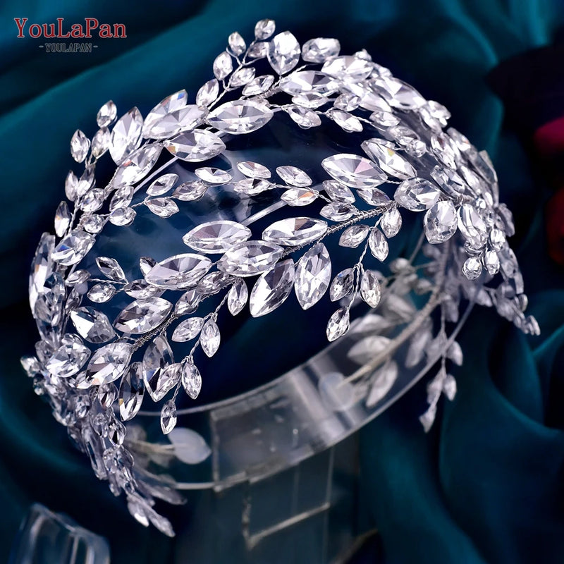 HP304 Rhinestone Crown Wedding Headband Bridal Headpieces