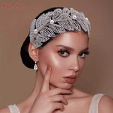 HP366 Rhinestone Bridal Tiara & Headdress Pearls Headwear