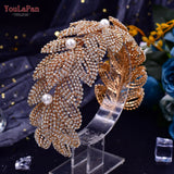 HP366 Rhinestone Bridal Tiara & Headdress Pearls Headwear