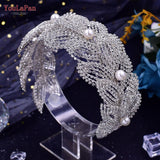 HP366 Rhinestone Bridal Tiara & Headdress Pearls Headwear