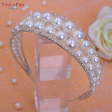 HP400 Pearl Headband Bride Tiara Head Jewelry for Wedding Hair Accessories