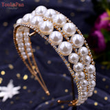 HP400 Pearl Headband Bride Tiara Head Jewelry for Wedding Hair Accessories