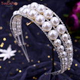 HP400 Pearl Headband Bride Tiara Head Jewelry for Wedding Hair Accessories
