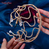 Golden Woman Head Hoop Bridal Hair Ornaments Rhinestone Headband