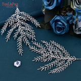 Bridal Hair Pieces Rhinestone Tiara Hairband Leaf Wedding Hair Jewelry