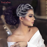Bridal Hair Pieces Rhinestone Tiara Hairband Leaf Wedding Hair Jewelry