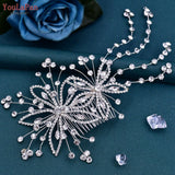 Crystal Flower Bridal Comb Rhinestone Wedding Hair Accessories