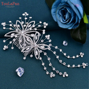 Crystal Flower Bridal Comb Rhinestone Wedding Hair Accessories