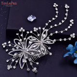 Crystal Flower Bridal Comb Rhinestone Wedding Hair Accessories