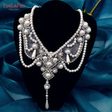 LaPan VG61 Woman Pearl Chain Neck Beaded Clavicle Necklace