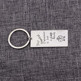 Book Lover Engraved Keychain Stainless Steel Keyrings Bag Charms