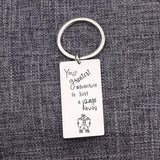 Book Lover Engraved Keychain Stainless Steel Keyrings Bag Charms