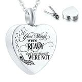 Heart Pendant Urn Necklace for Ashes with Funnel Kit