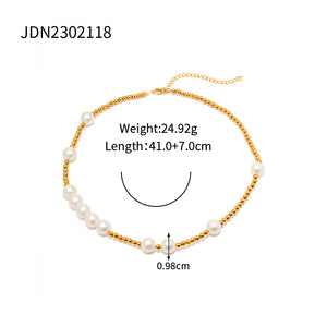Youthway 11 Shell Pearl Necklace 18K PVD Charm Jewelry