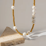 Youthway 11 Shell Pearl Necklace 18K PVD Charm Jewelry