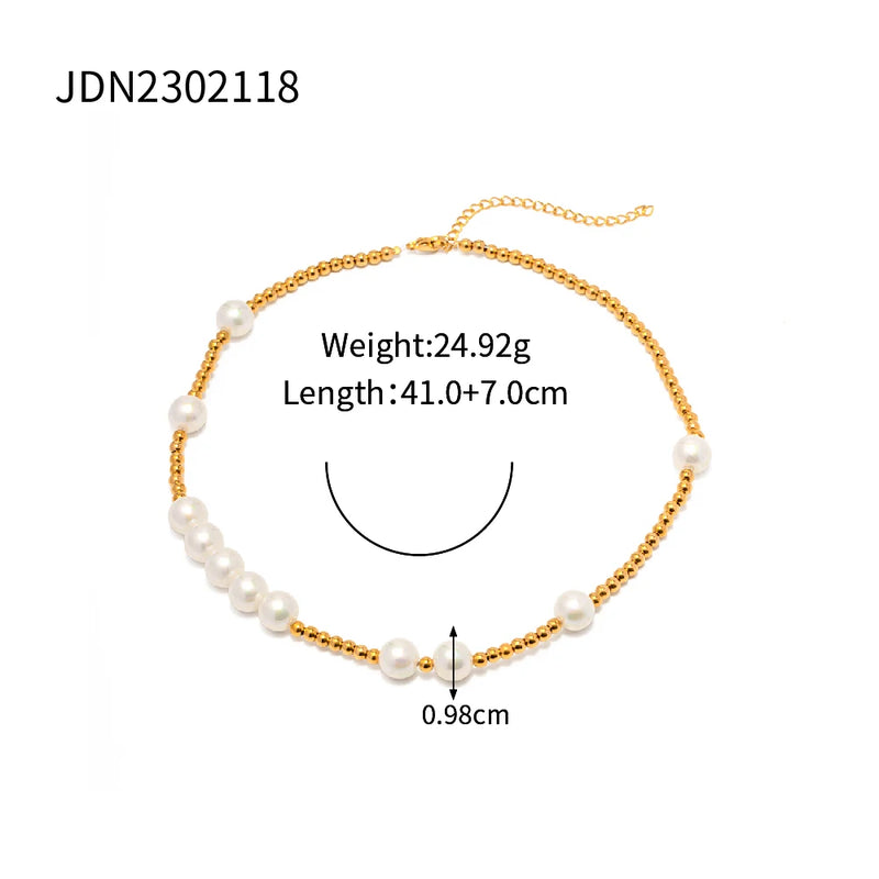 Youthway 11 Shell Pearl Necklace 18K PVD Charm Jewelry