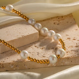Youthway 11 Shell Pearl Necklace 18K PVD Charm Jewelry