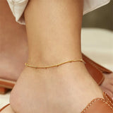 Youthway 18K Anklet Classic Ball Chain Stainless Steel Summer Jewelry