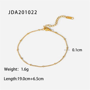 Youthway 18K Anklet Classic Ball Chain Stainless Steel Summer Jewelry