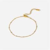 Youthway 18K Anklet Classic Ball Chain Stainless Steel Summer Jewelry