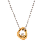 Youthway 18K Plated Shell Bead Pendant Necklace Charm Jewelry
