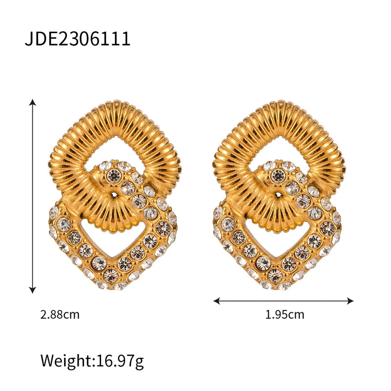 Youthway 18K Plated Double Layer CZ Pearl Earrings