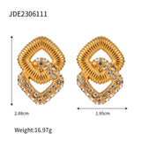 Youthway 18K Plated Double Layer CZ Pearl Earrings