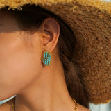Youthway Straw Hat Pendant Necklace Glass Turquoise Heart Exclusive Jewelry