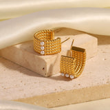 Youthway Waterproof Earrings Stainless Steel 18K Plated Geometric Jewelry
