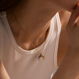 Youthway Moon Stud Earrings & Necklace Set