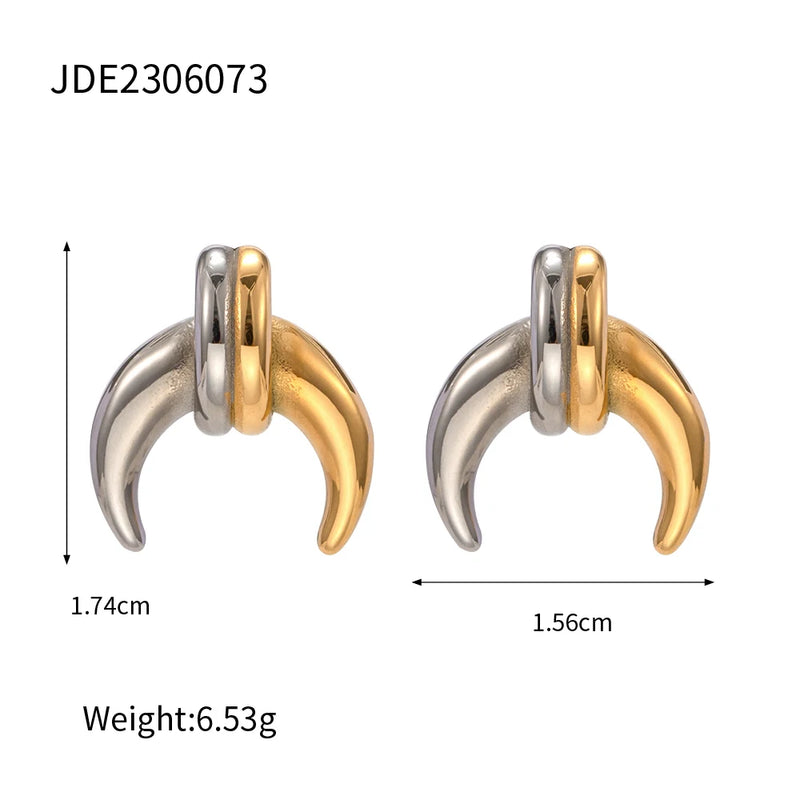 Youthway Moon Stud Earrings & Necklace Set
