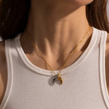 Youthway Moon Stud Earrings & Necklace Set