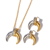 Youthway Moon Stud Earrings & Necklace Set