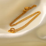 Youthway Hoop Interlocking Pendant Necklace 18K Plated Chain
