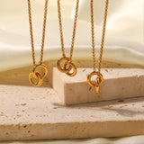 Youthway Hoop Interlocking Pendant Necklace 18K Plated Chain
