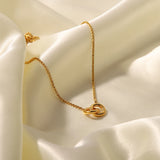 Youthway Hoop Interlocking Pendant Necklace 18K Plated Chain