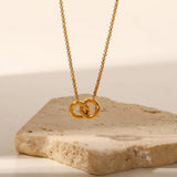 Youthway Hoop Interlocking Pendant Necklace 18K Plated Chain