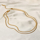 Youthway Stainless Steel Necklace Snake Chain 18K Metal Texture