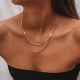 Youthway Stainless Steel Necklace Snake Chain 18K Metal Texture