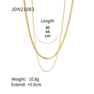 Youthway Stainless Steel Necklace Snake Chain 18K Metal Texture
