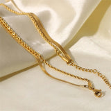 Youthway Stainless Steel Necklace Snake Chain 18K Metal Texture