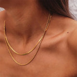 Youthway Stainless Steel Necklace Snake Chain 18K Metal Texture