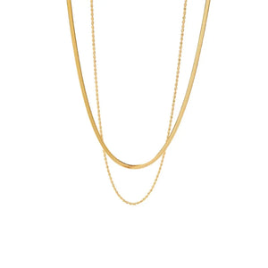 Youthway Stainless Steel Necklace Snake Chain 18K Metal Texture