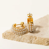 Youthway Geometric Stud Earrings 18K PVD Plated Waterproof Jewelry